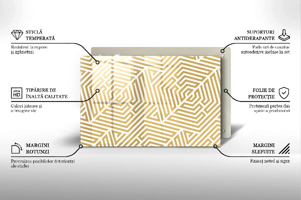 Tabla de cortar de vidrio Líneas geométricas