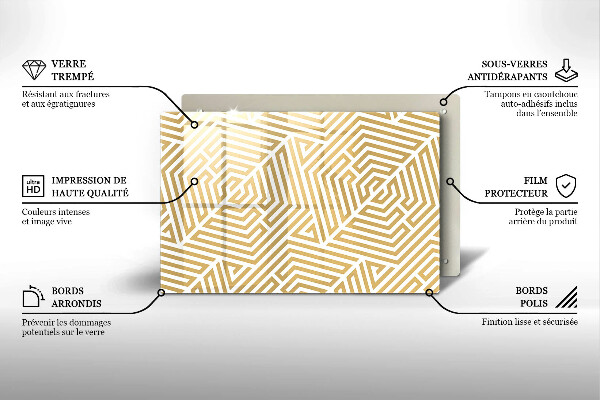 Tabla de cortar de vidrio Líneas geométricas