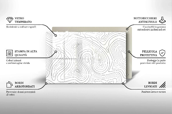 Tabla de cortar de vidrio Formas abstractas