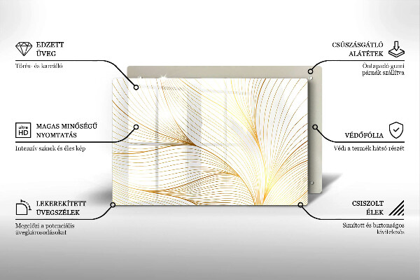 Tabla de cortar de vidrio Patrón de líneas modernas