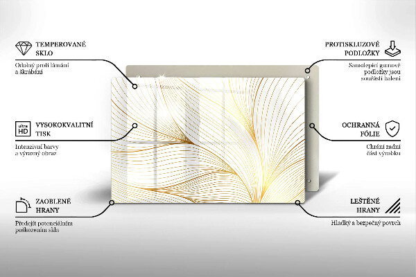 Tabla de cortar de vidrio Patrón de líneas modernas