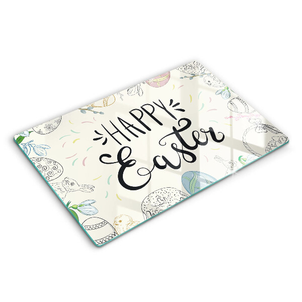 Tabla de cortar de vidrio Happy easter