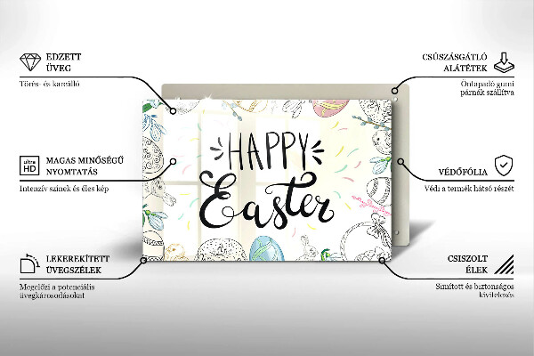 Tabla de cortar de vidrio Happy easter