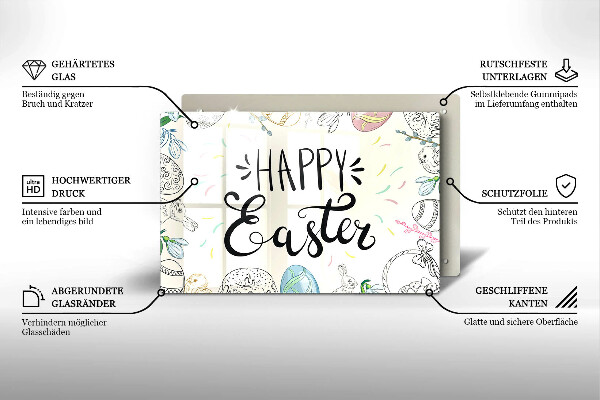 Tabla de cortar de vidrio Happy easter