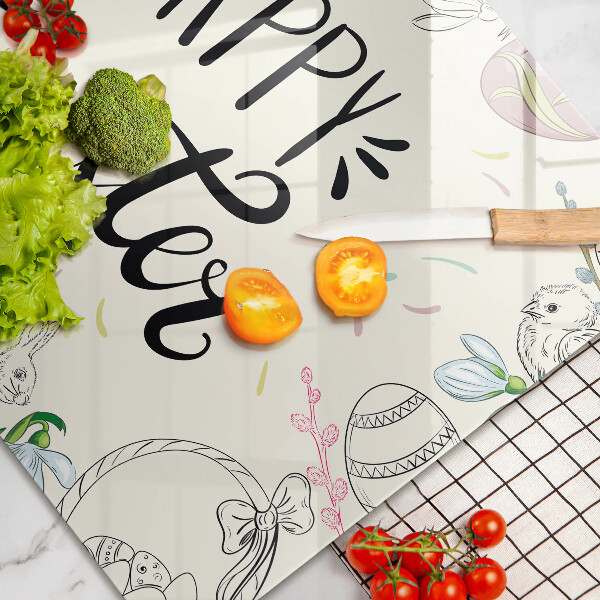 Tabla de cortar de vidrio Happy easter