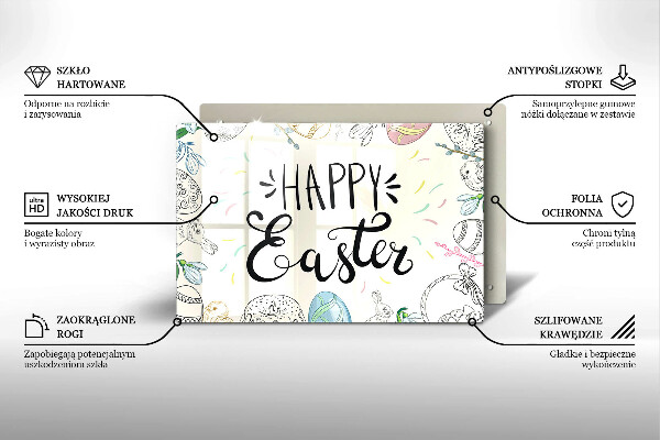 Tabla de cortar de vidrio Happy easter