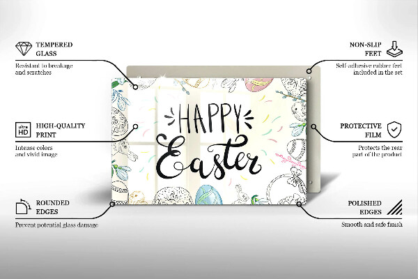 Tabla de cortar de vidrio Happy easter