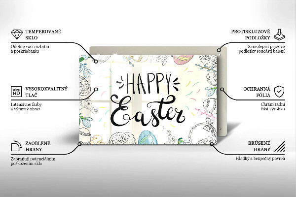 Tabla de cortar de vidrio Happy easter