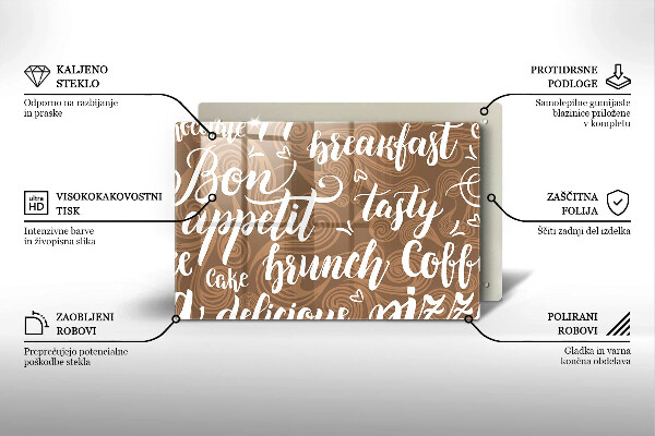 Tabla de cortar de vidrio Bon appetit subtítulos