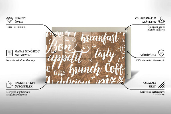 Tabla de cortar de vidrio Bon appetit subtítulos