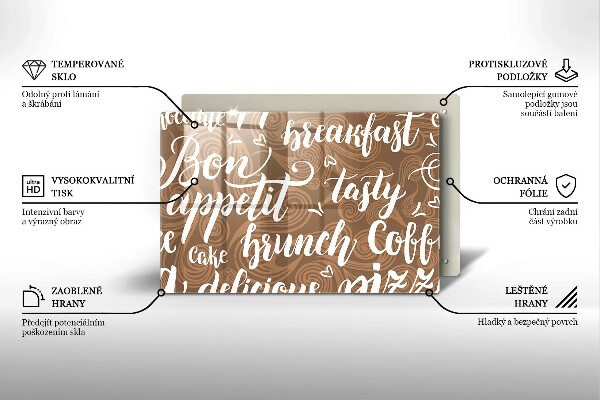 Tabla de cortar de vidrio Bon appetit subtítulos