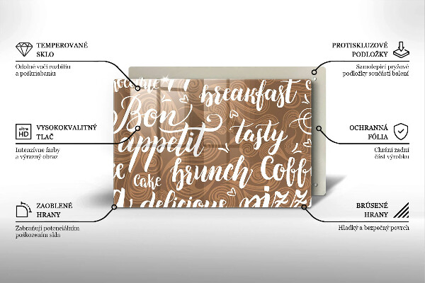 Tabla de cortar de vidrio Bon appetit subtítulos