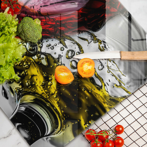 Tabla de cortar de vidrio Vasos de vino