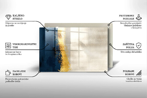 Tabla de cortar de vidrio Abstracción de oro