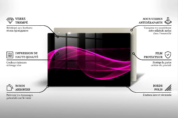 Tabla de cortar de vidrio Abstracción rosa