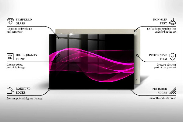 Tabla de cortar de vidrio Abstracción rosa