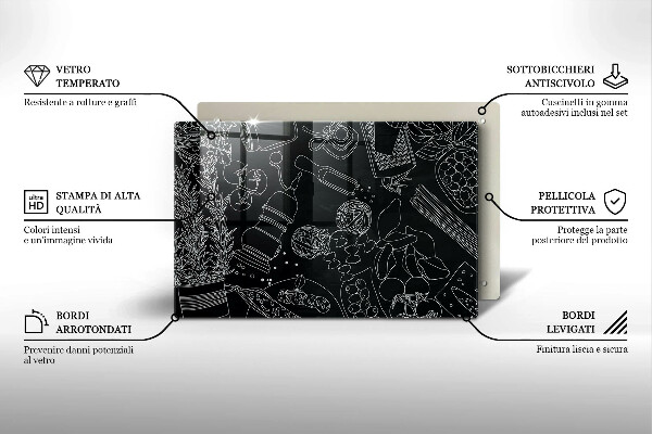 Tabla de cortar de vidrio Accesorios de cocina