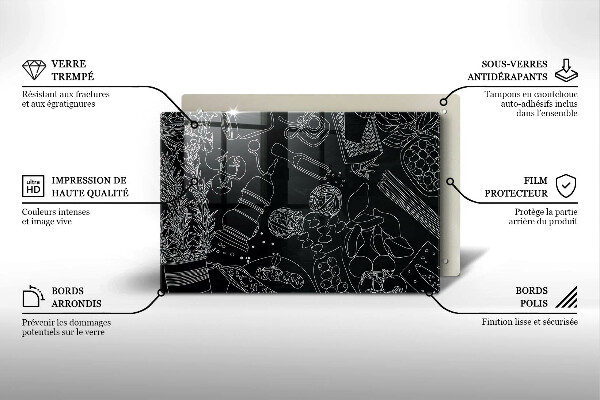 Tabla de cortar de vidrio Accesorios de cocina