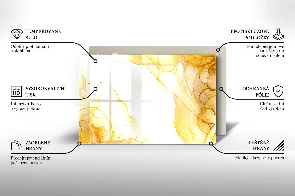 Tabla de cortar de vidrio Abstracción dorada
