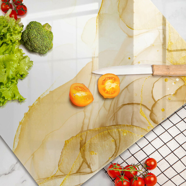 Tabla de cortar de vidrio Abstracción dorada