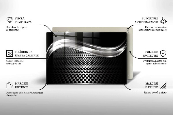 Tabla de cortar de vidrio Estructura metálica