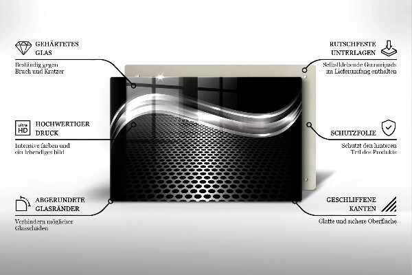 Tabla de cortar de vidrio Estructura metálica