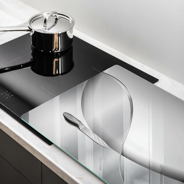 Tabla de cortar de vidrio Diseño de líneas abstractas