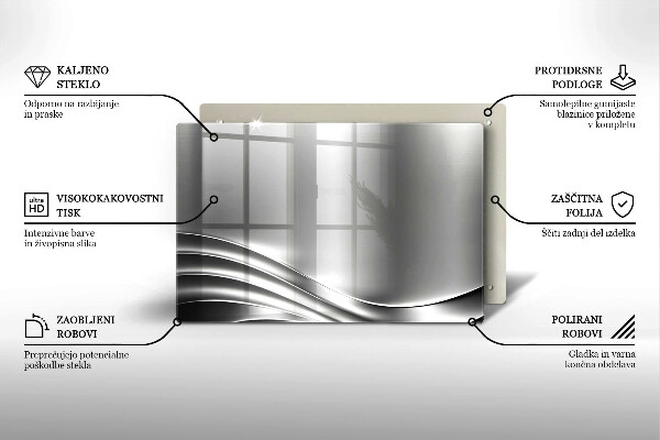 Tabla de cortar de vidrio Estructura metálica