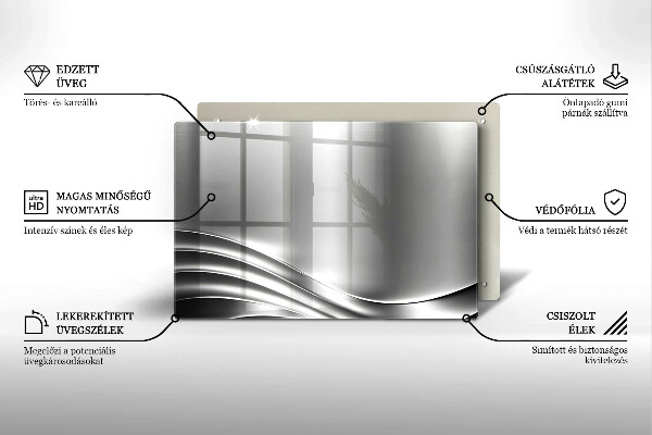 Tabla de cortar de vidrio Estructura metálica