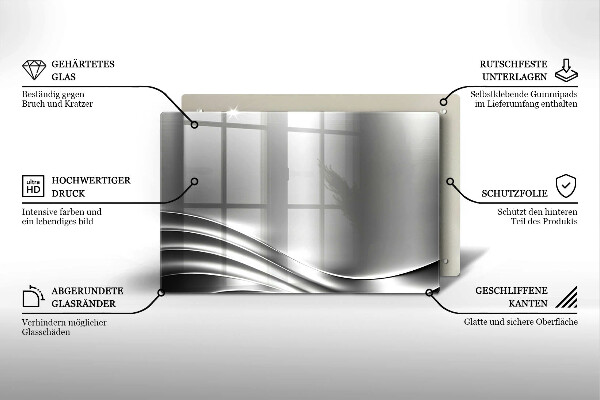 Tabla de cortar de vidrio Estructura metálica