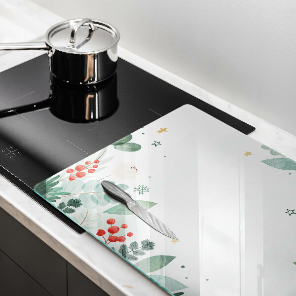 Tabla de cortar de vidrio Hojas de acuarela