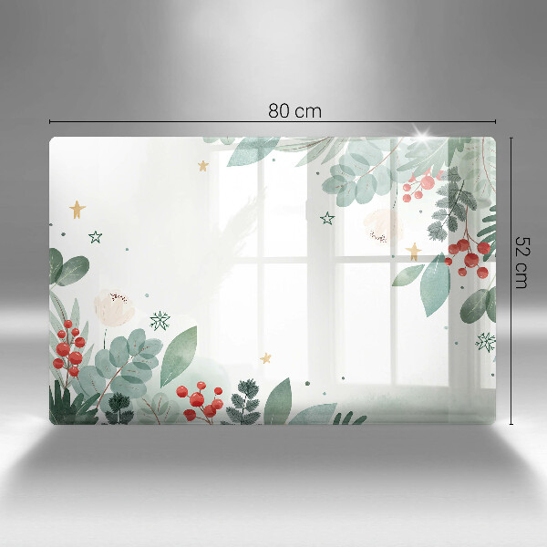 Tabla de cortar de vidrio Hojas de acuarela