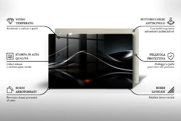 Tabla de cortar de vidrio Diseño abstracto 3d