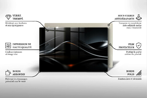 Tabla de cortar de vidrio Diseño abstracto 3d