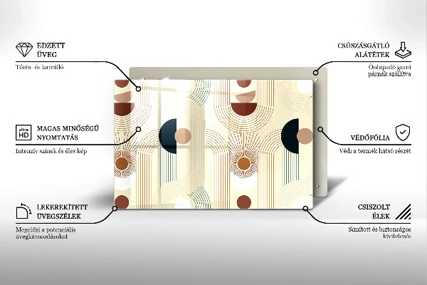 Tabla de cortar de vidrio Formas de geometría boho