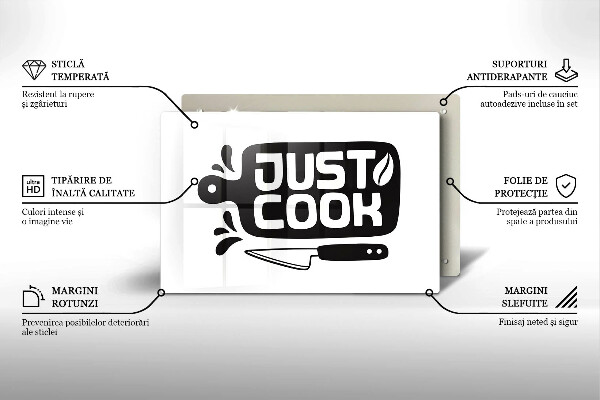 Tabla de cortar de vidrio Just cook