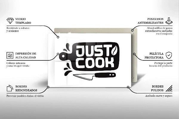 Tabla de cortar de vidrio Just cook