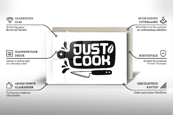 Tabla de cortar de vidrio Just cook