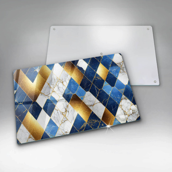 Tabla de cortar de vidrio Rombos de mármol dorado