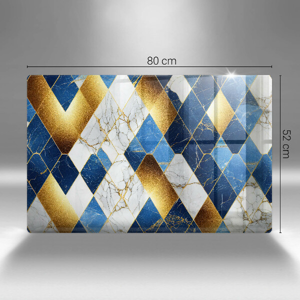 Tabla de cortar de vidrio Rombos de mármol dorado