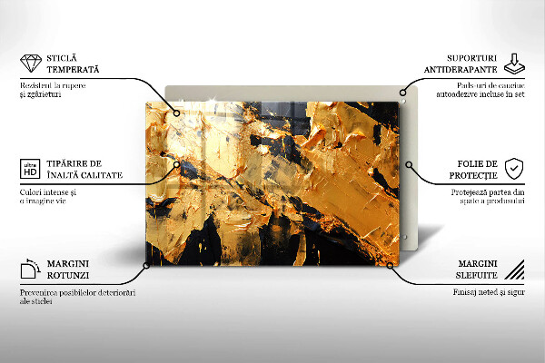 Tabla de cortar de vidrio Textura de pintura elegante