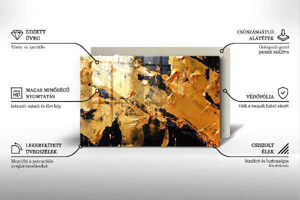 Tabla de cortar de vidrio Textura de pintura elegante