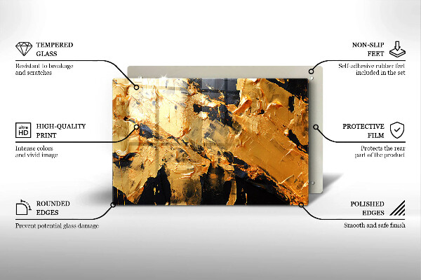 Tabla de cortar de vidrio Textura de pintura elegante