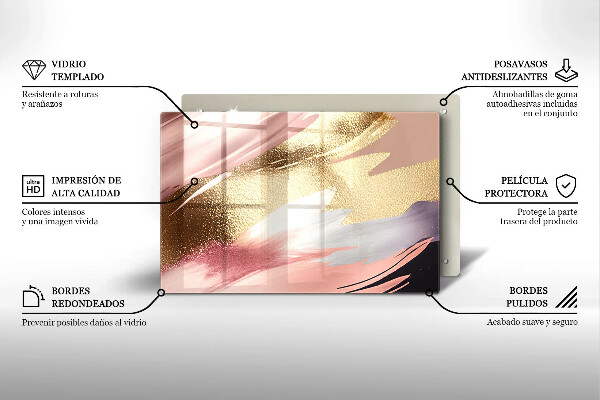 Tabla de cortar de vidrio Manchas pastel