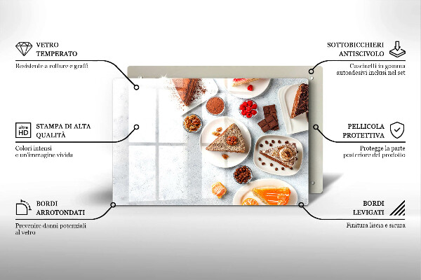 Tabla de cortar de vidrio La dulzura del pastel