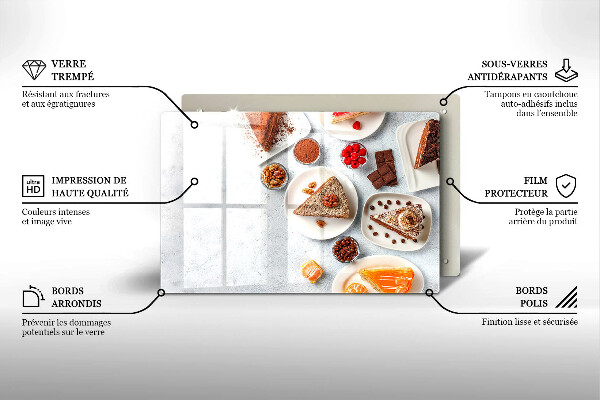 Tabla de cortar de vidrio La dulzura del pastel