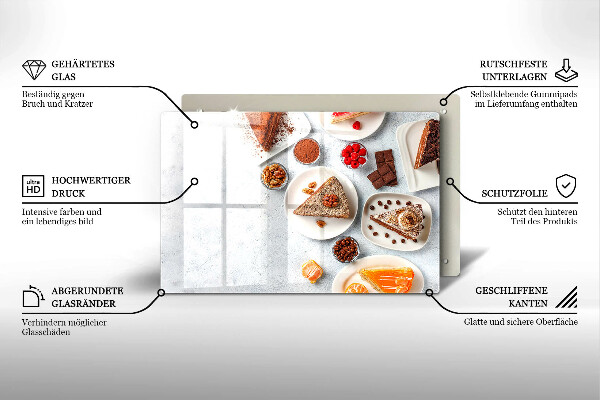 Tabla de cortar de vidrio La dulzura del pastel