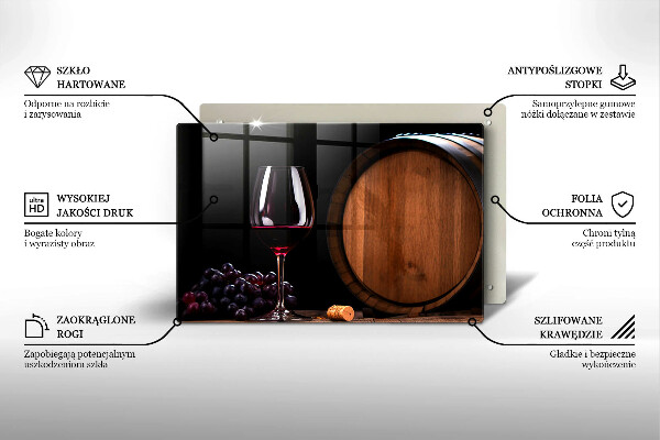 Tabla de cortar de vidrio Copa de vino de barril