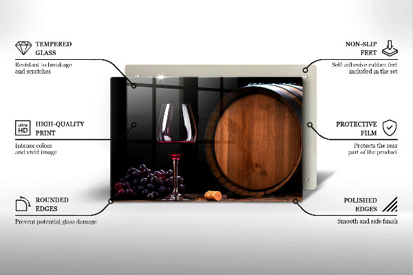 Tabla de cortar de vidrio Copa de vino de barril