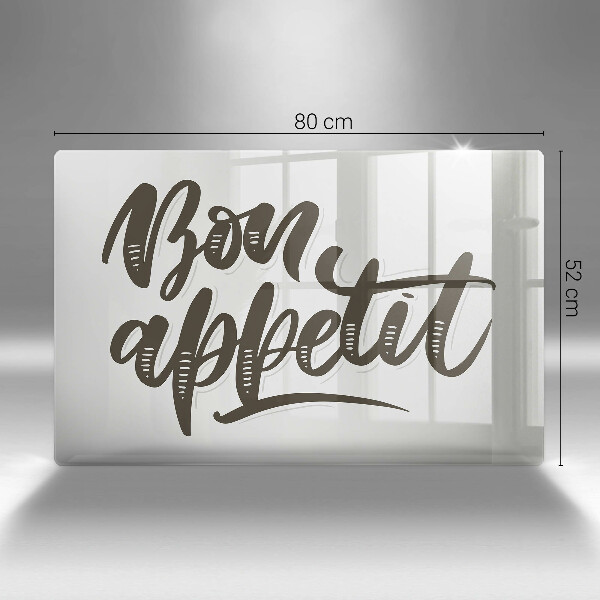 Tabla de cortar de vidrio Inscripción bon appetit